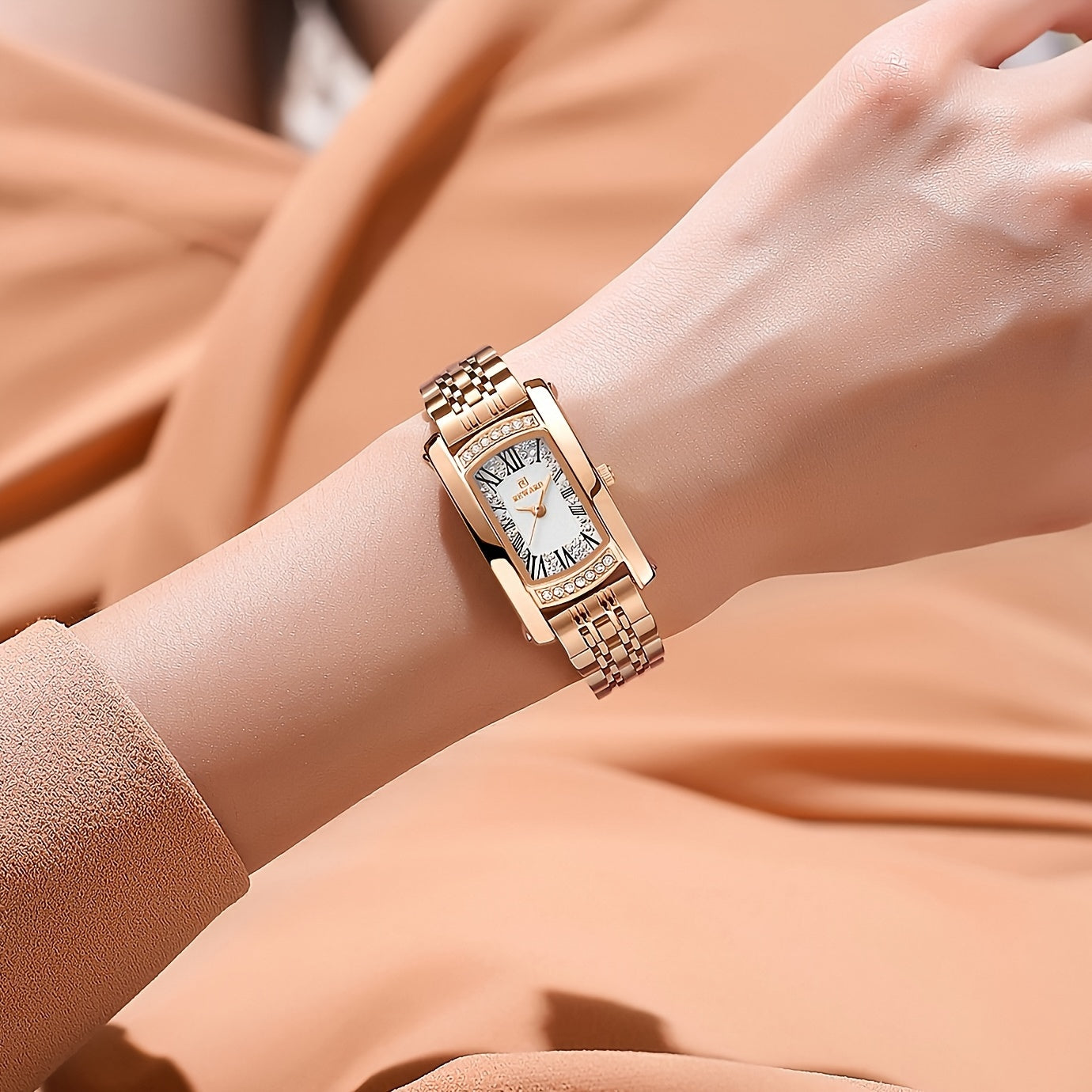 Retro Rectangle Golden Women Watches