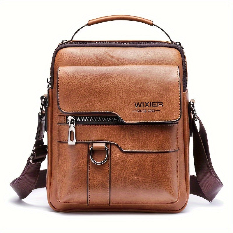 Men's Vintage Faux Leather Shoulder Bag