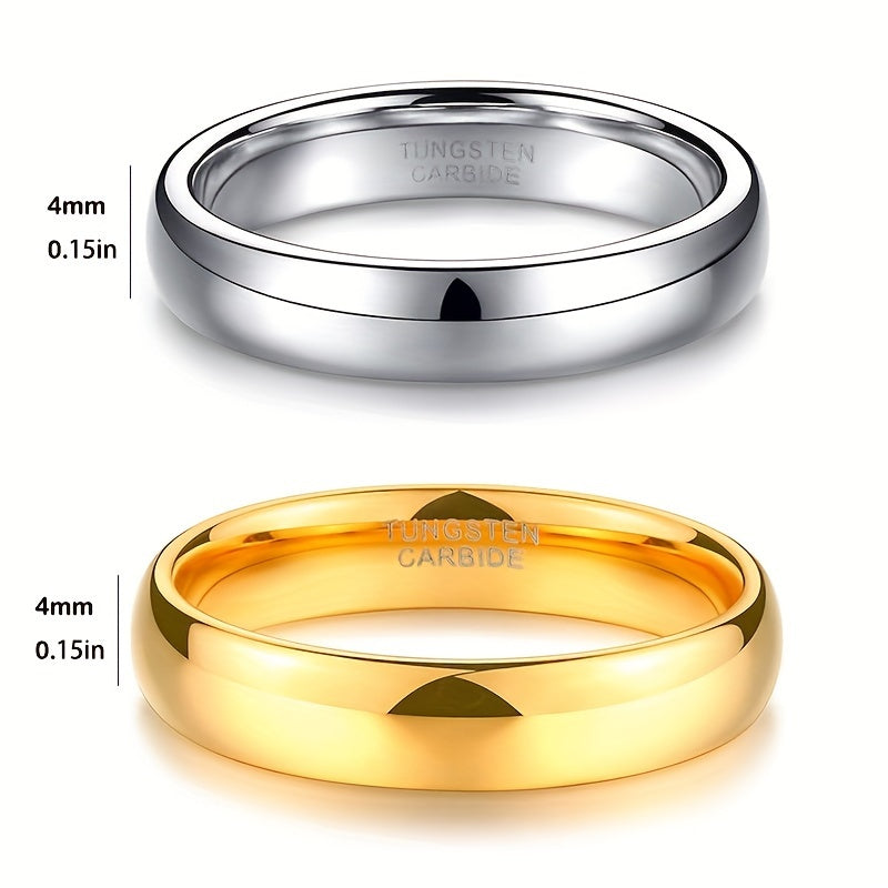 Simple 4Mm Tungsten Steel Ring for Men