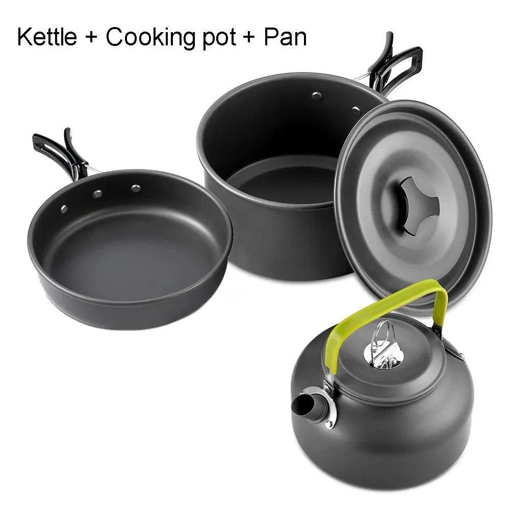 Ultralight Camping Cookware Set – Non‑Stick Aluminum Pot, Pan & Kettle for Outdoor Cooking & Hiking