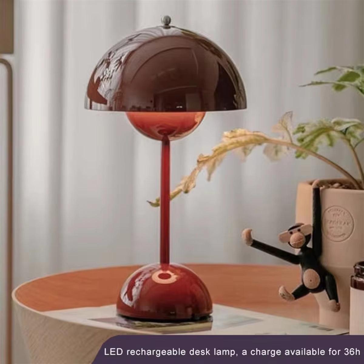 Mushroom Touch Lamp – Rechargeable LED Table Light for Bedroom & Dining