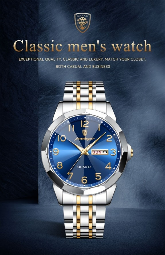 Luxury Dual Calendar Quartz Men's Fashion Watch