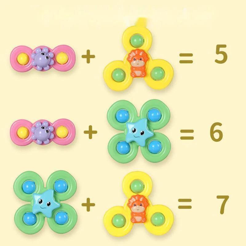Spin, Stick & Play – 3PCS Suction Cup Spinner Bath Toys for Baby Sensory Fun