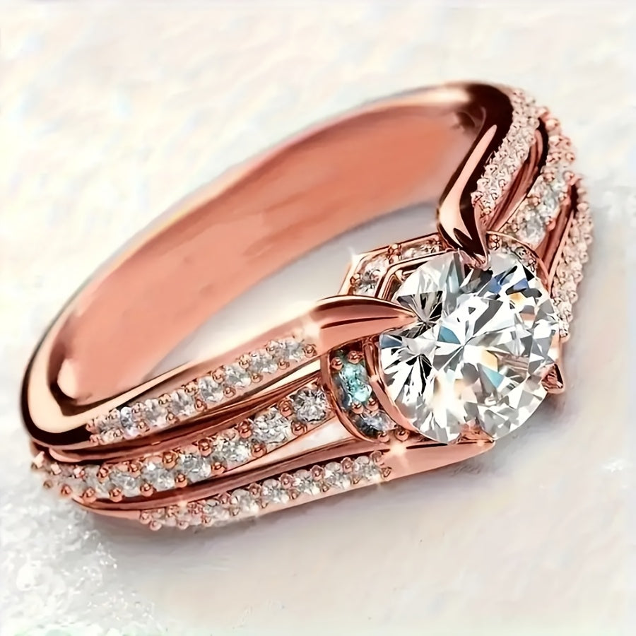 Elegant Cubic Zirconia Engagement Ring