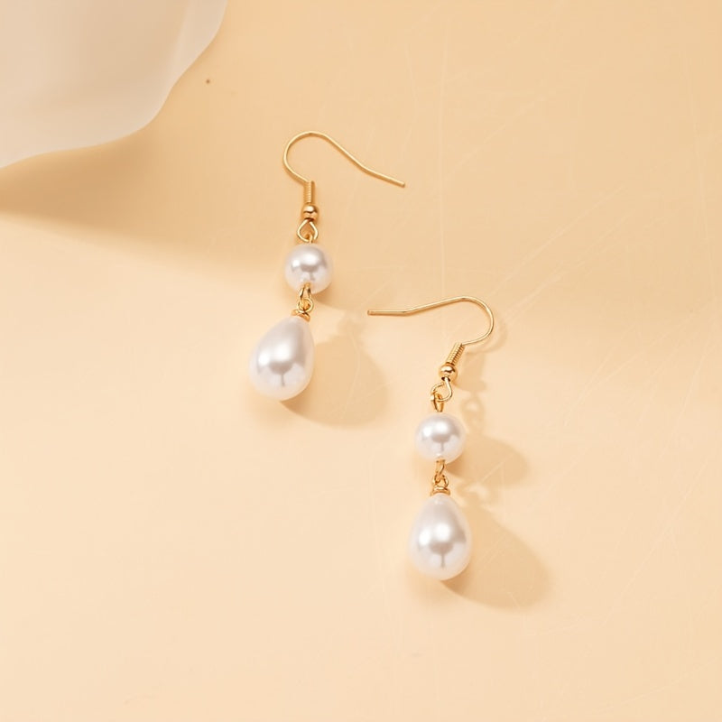 Elegant Faux Pearl Drop Earrings