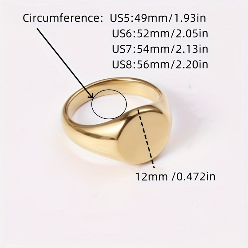 Stainless Steel Round Minimalist Ring