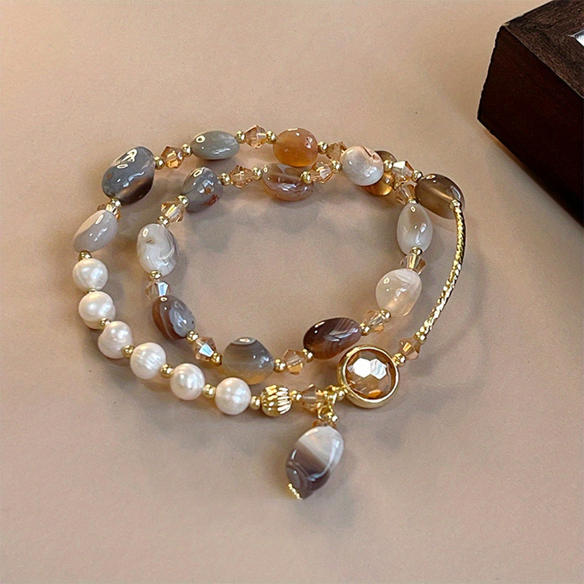 Elegant Boho-Chic Imitation Jade Bead Bracelet