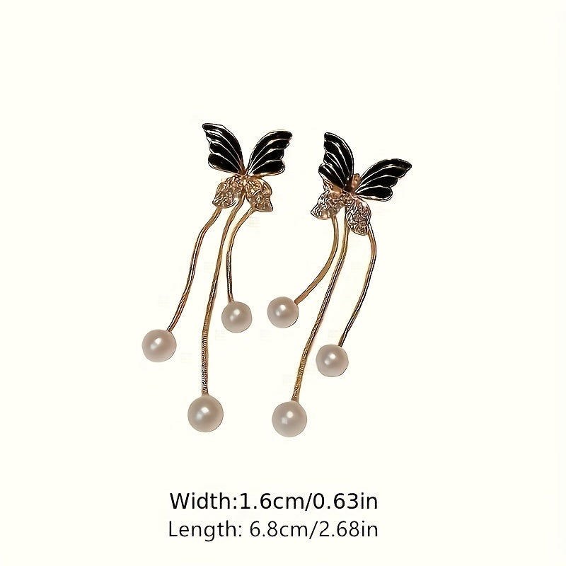 Multi-wear Black Butterfly Earrings