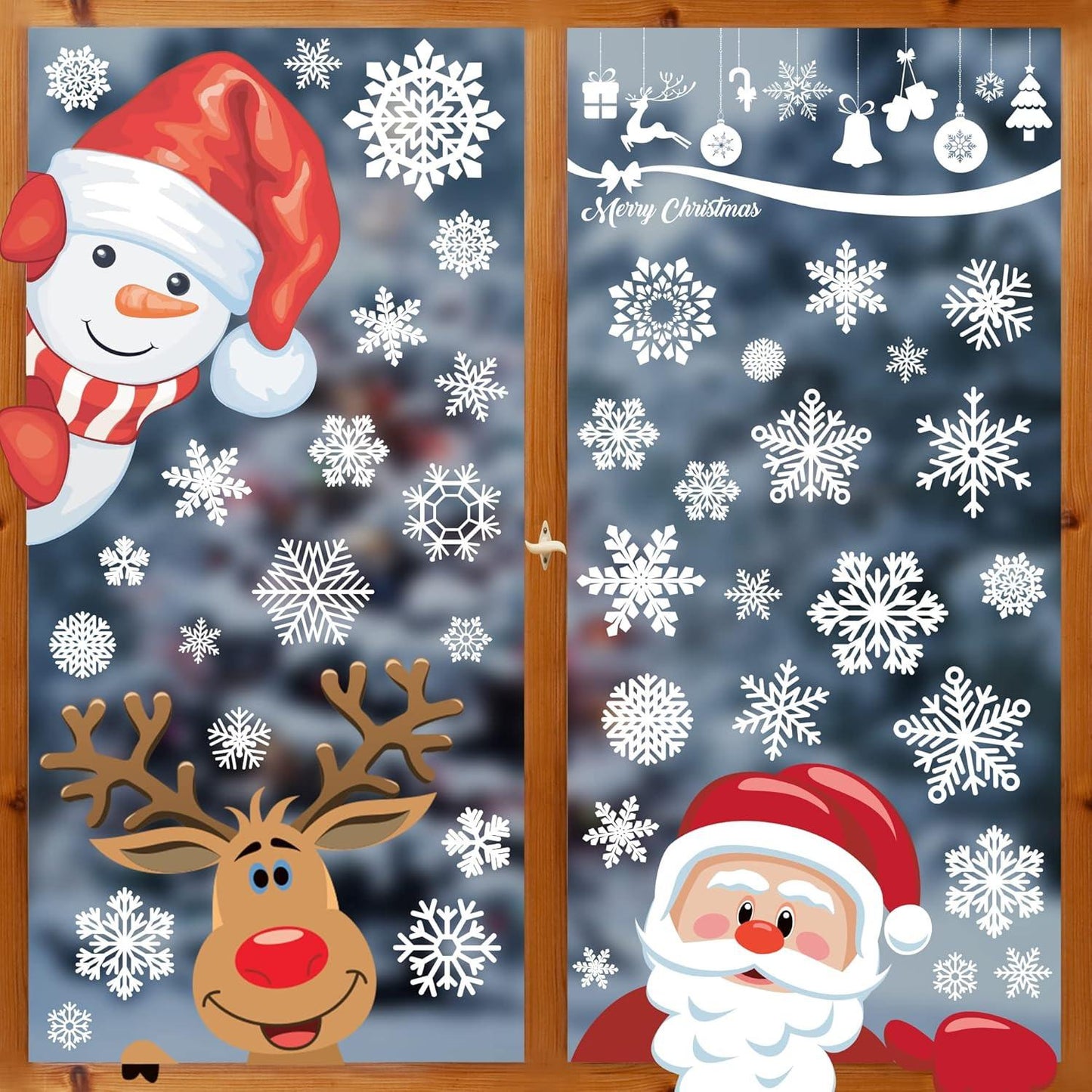 Christmas Window Clings – 150Pcs Snowflake & Holiday Stickers (8 Sheets)