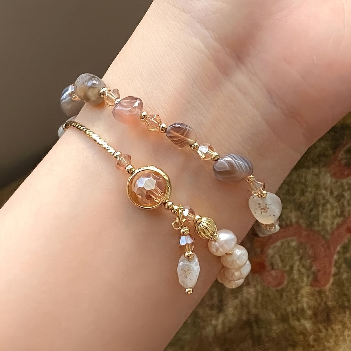 Elegant Layered Beaded Bracelet