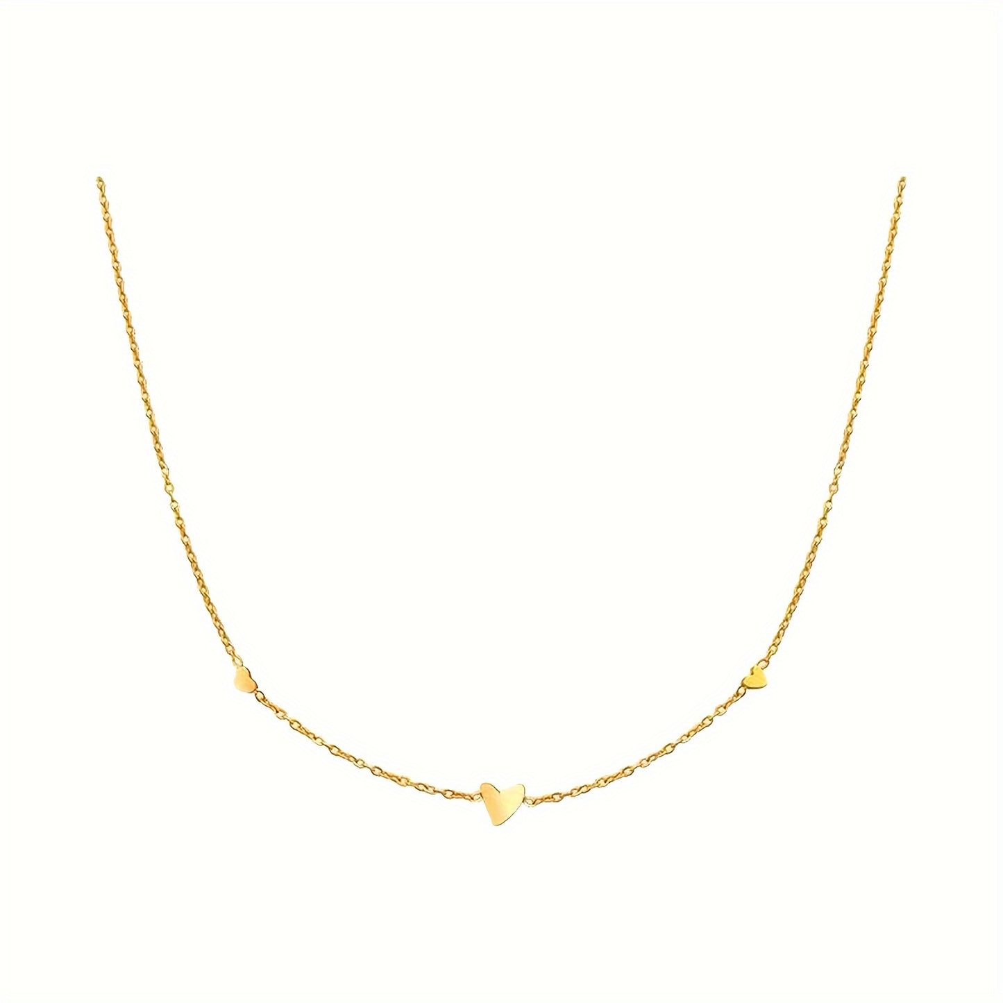 Boho Chic Gold Love Heart Pendant Clavicle Necklace