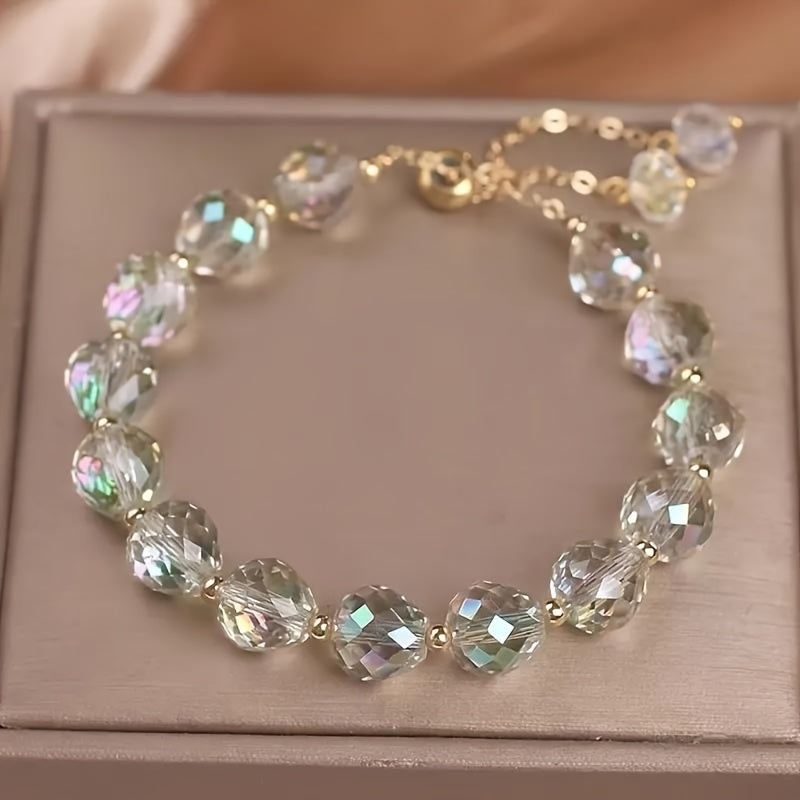 Elegant Faux Crystal Bead Bracelet