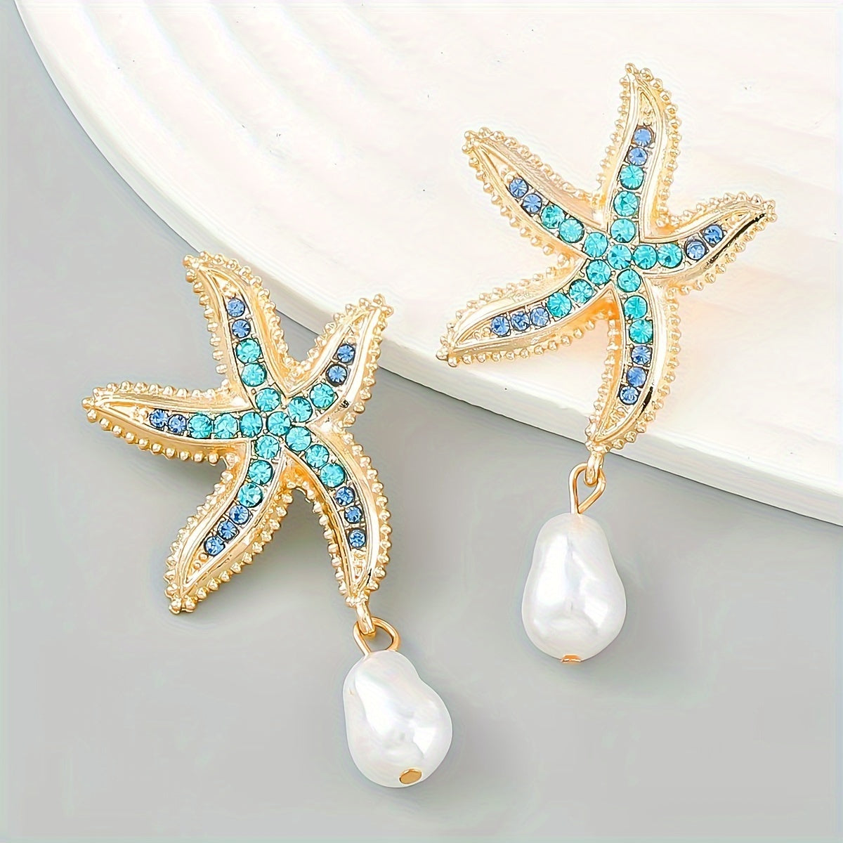 Trendy Summer Cool Ocean-Themed Starfish Earrings