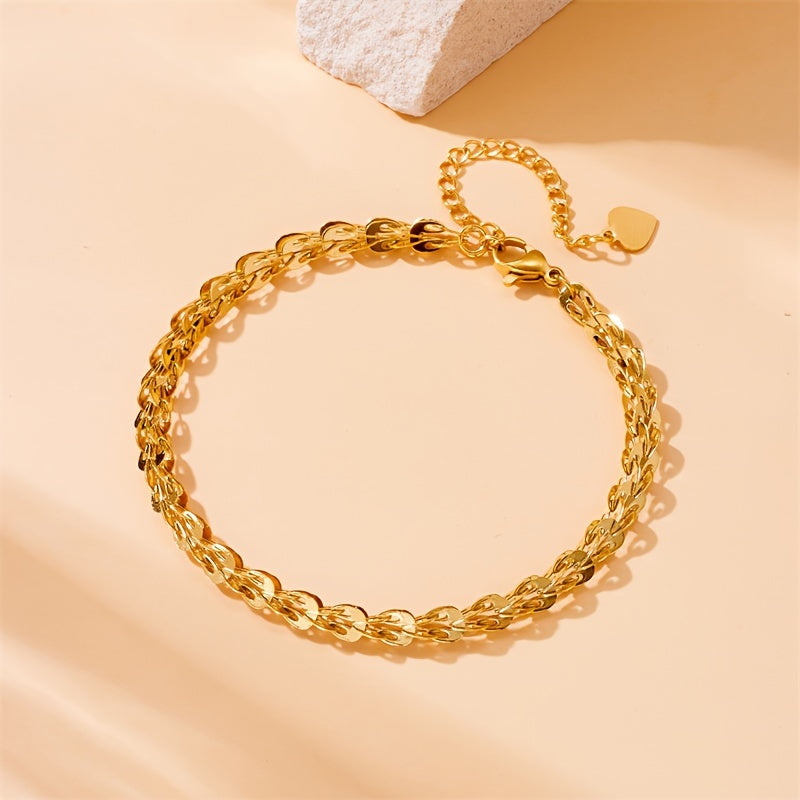 European and American Fashion Simple and Versatile Gold Plated Stainless Steel Phoenix Tail Chain Jewelry Bracelet