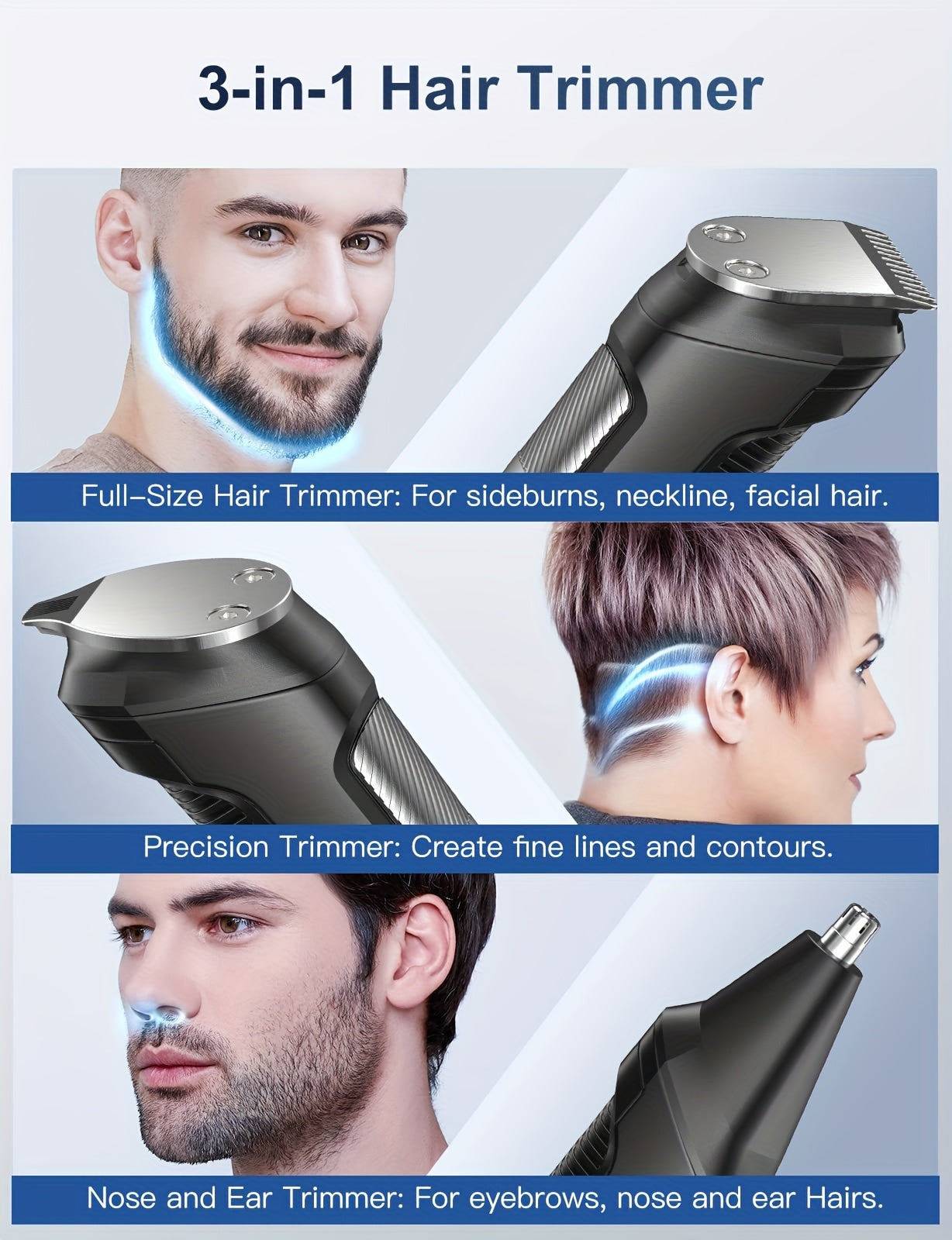 Men's Grooming Kit with Cordless Rechargeable Beard Trimmer