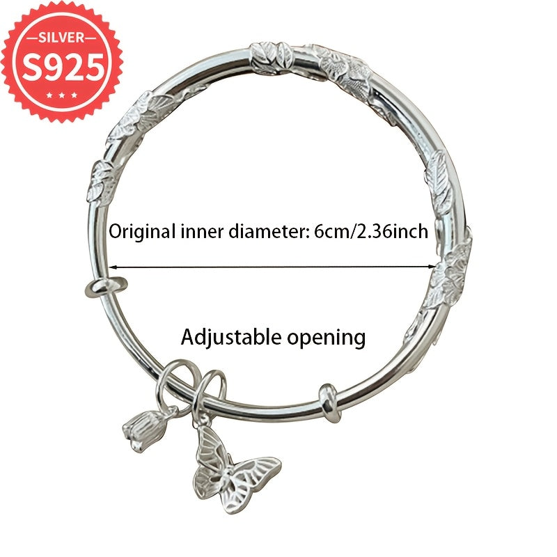 Low Allergy Flower and Butterfly Pendant Bracelet