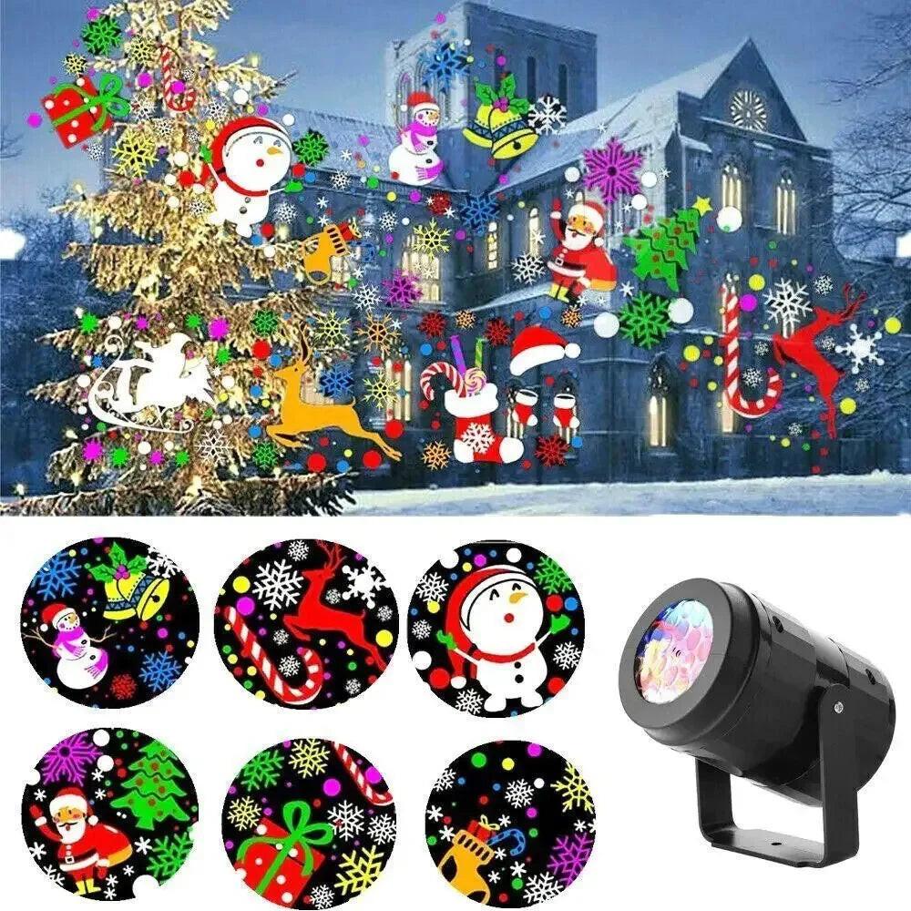 Rotating LED Snowflake Projector – 16 Festive Patterns for Indoor & Outdoor Use