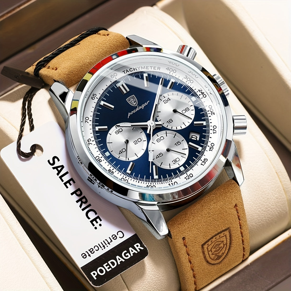 POEDAGAR Luxury Man Leather Watch