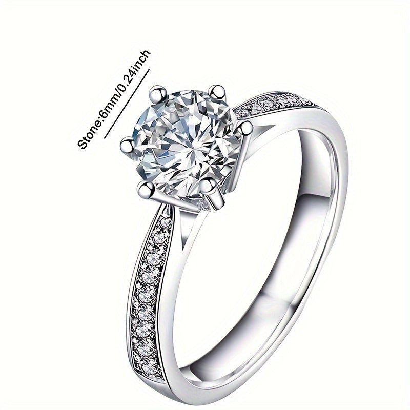 Luxury Simulated Diamond Engagement Ring