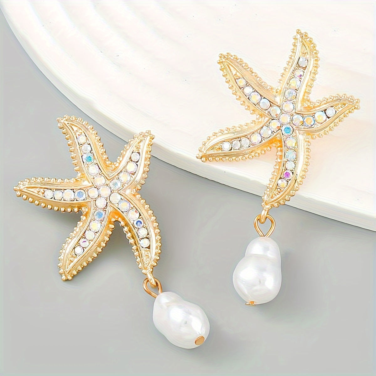 Trendy Summer Cool Ocean-Themed Starfish Earrings