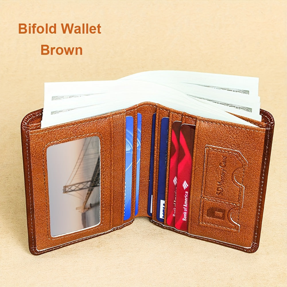 CIEPHIA Vintage Genuine Leather RFID Blocking Wallet for Men