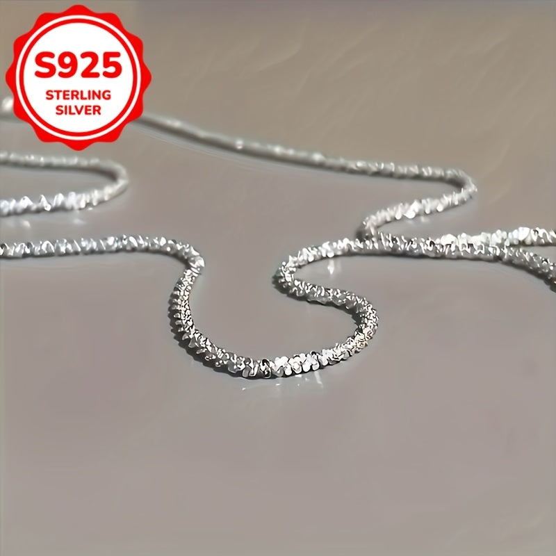 Sterling Silvery Glitter Necklace Clavicle Chain