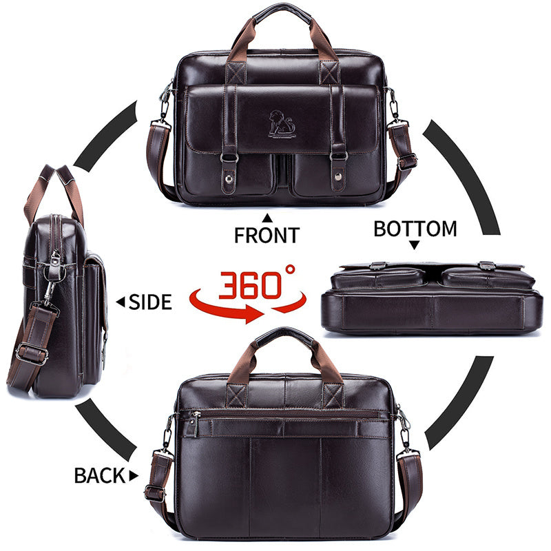 Men's Genuine Leather Business Briefcase