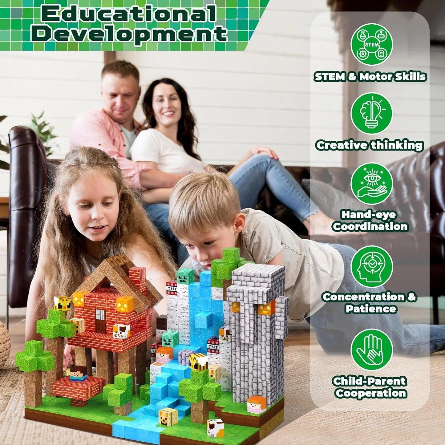 Stack, Build & Learn – 150PCS Montessori‑Style Magnetic Building Cubes for STEM Creativity