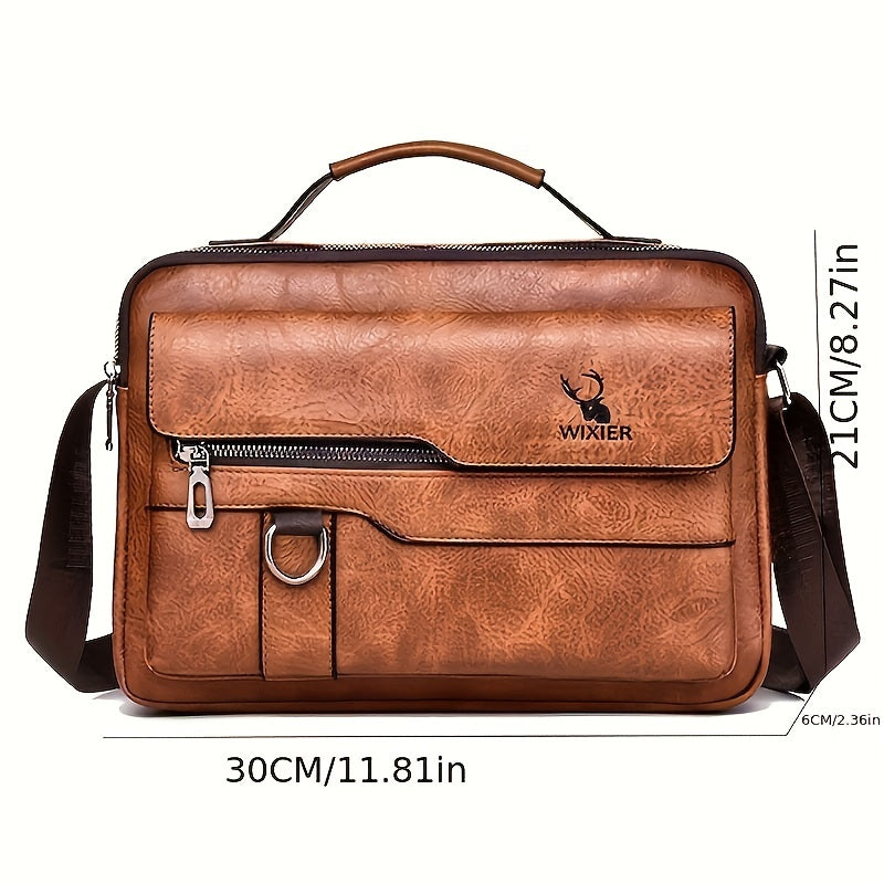 Men's Vintage Faux Leather Shoulder Bag