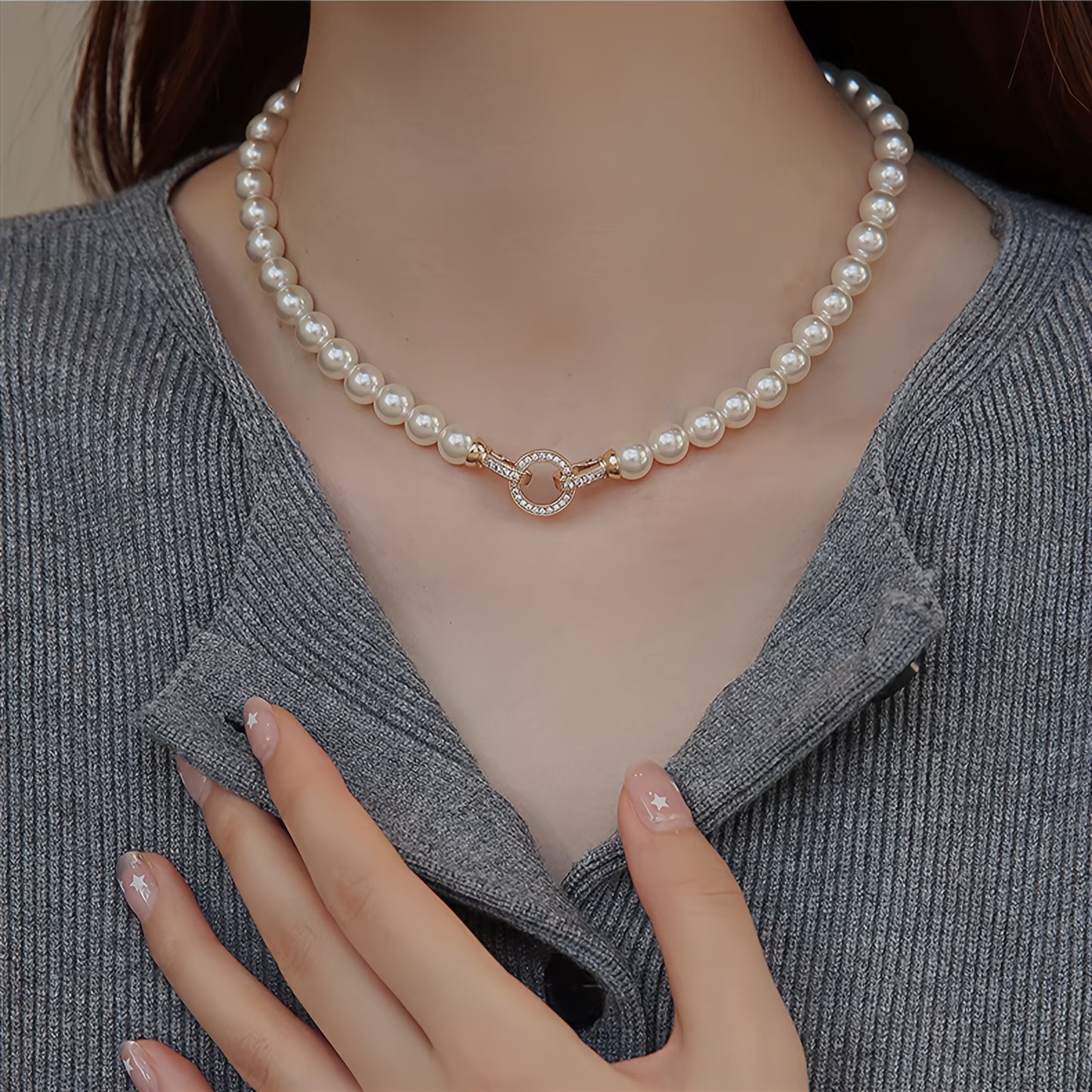 Elegant Freshwater Pearl Necklace with Clasp