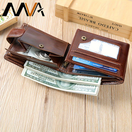 MVA Men's Casual Polyester Lining Leather Wallet