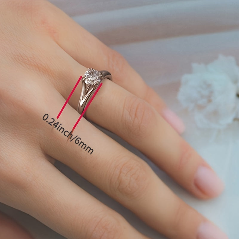 Dazzling Double-Prong, Elegant Ring