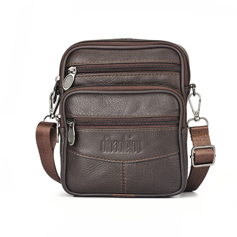 DEABOLAR Men's Retro Genuine Leather Crossbody Bag