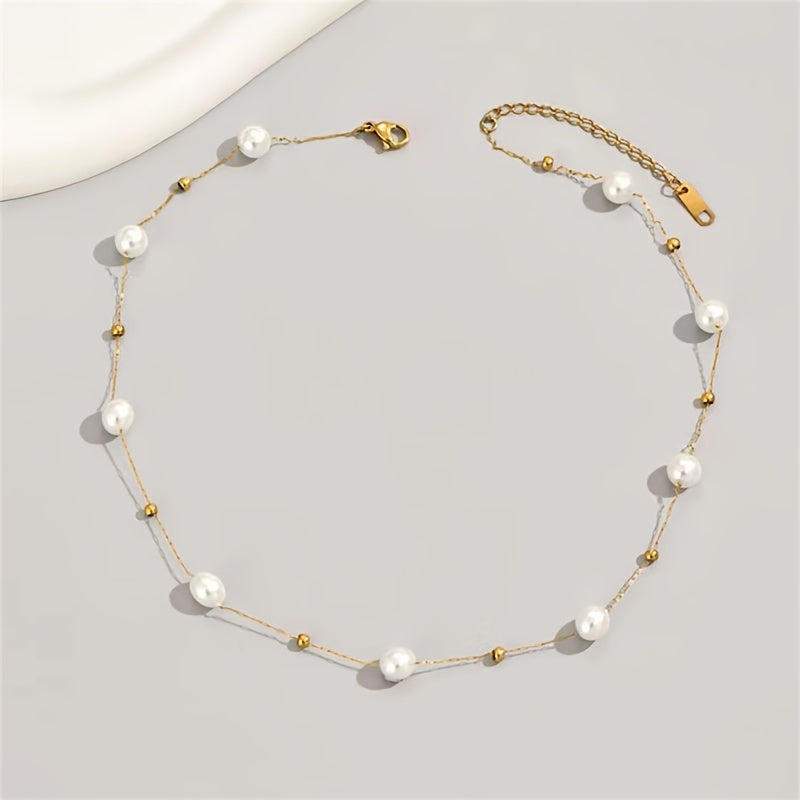 Elegant Imitation Pearl Beads Necklace