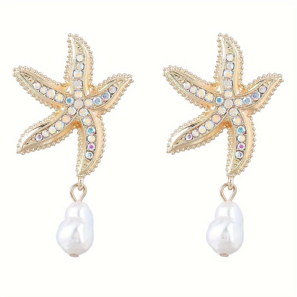 Trendy Summer Cool Ocean-Themed Starfish Earrings