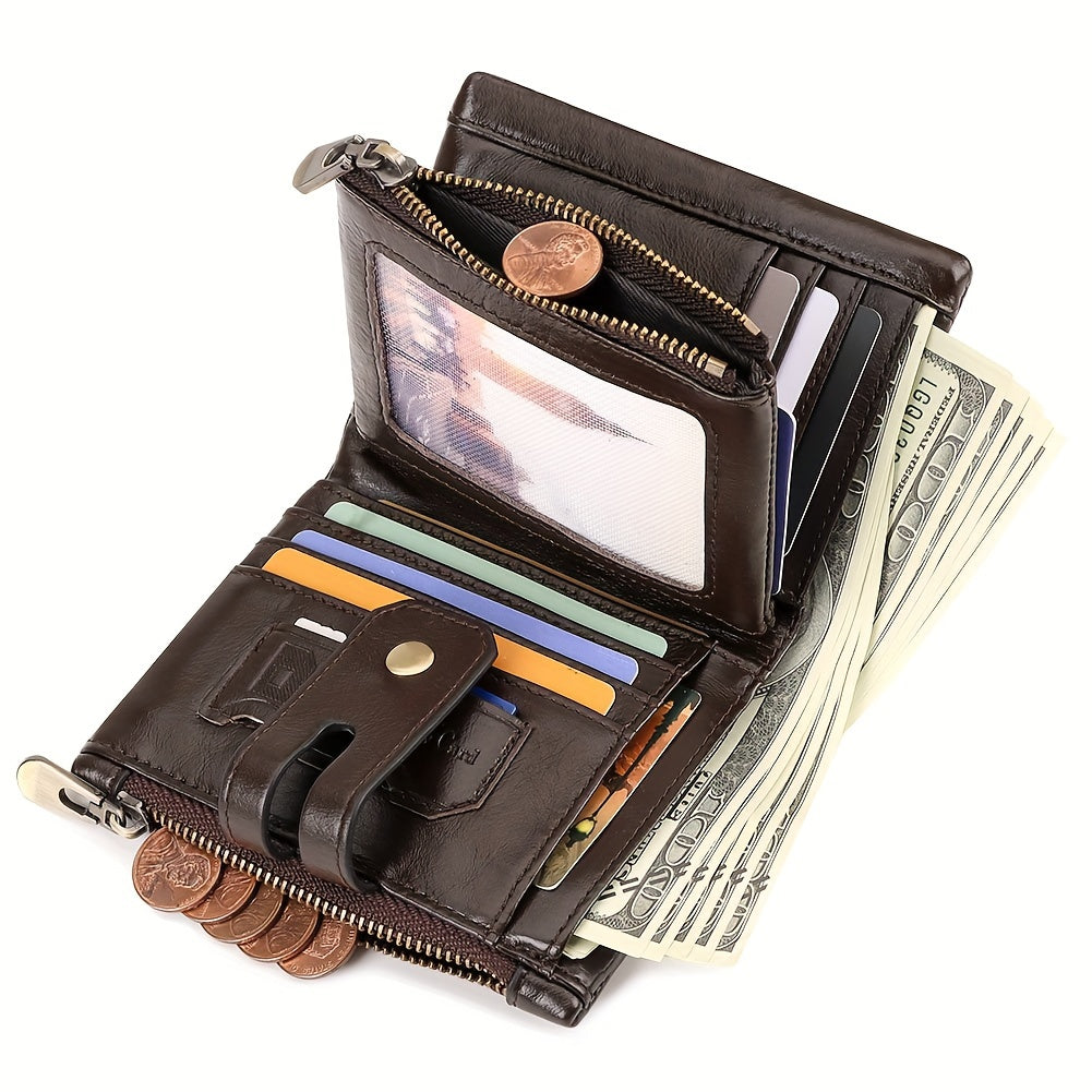 Men's RFID Blocking Genuine Leather Wallet