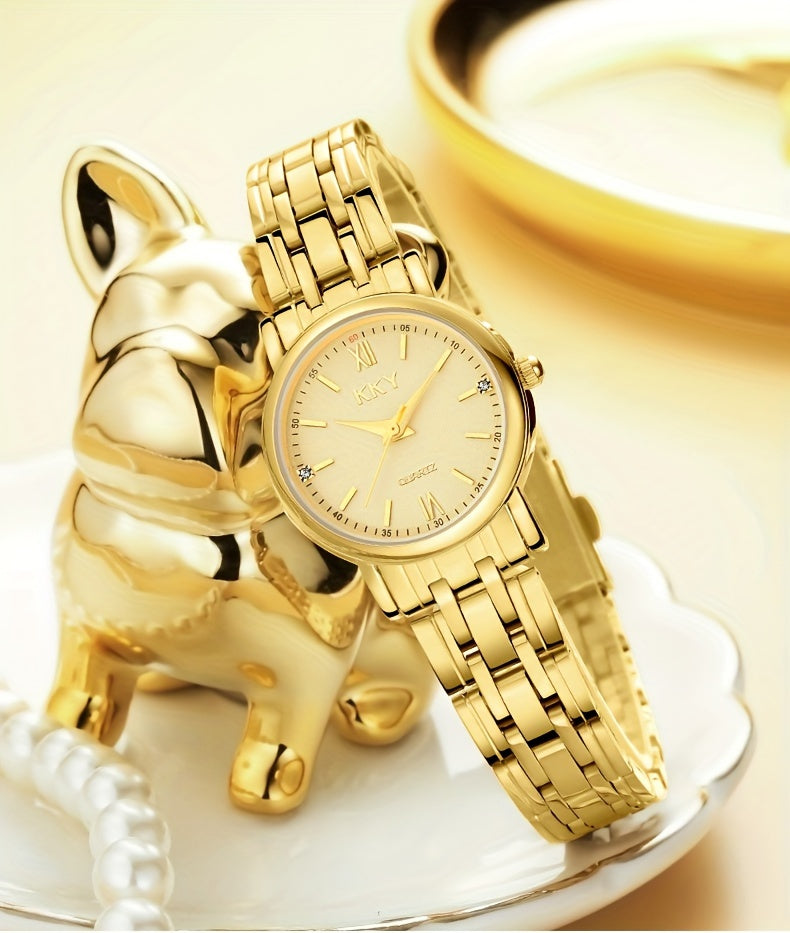 KKY Elegant Golden-Tone Quartz Watch for  Women