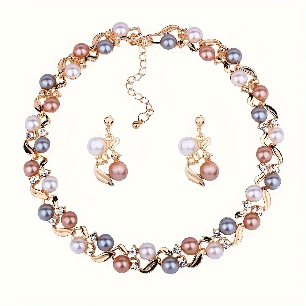 Fashionable And Creative Colorful Pearl Necklace Set