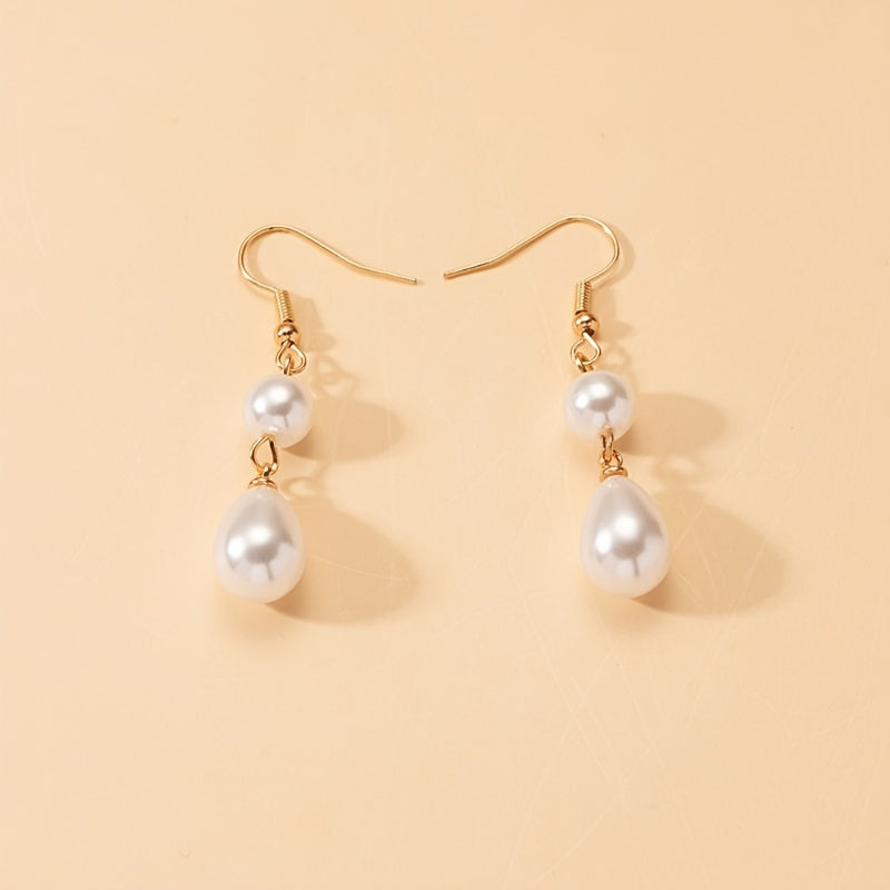 Elegant Faux Pearl Drop Earrings