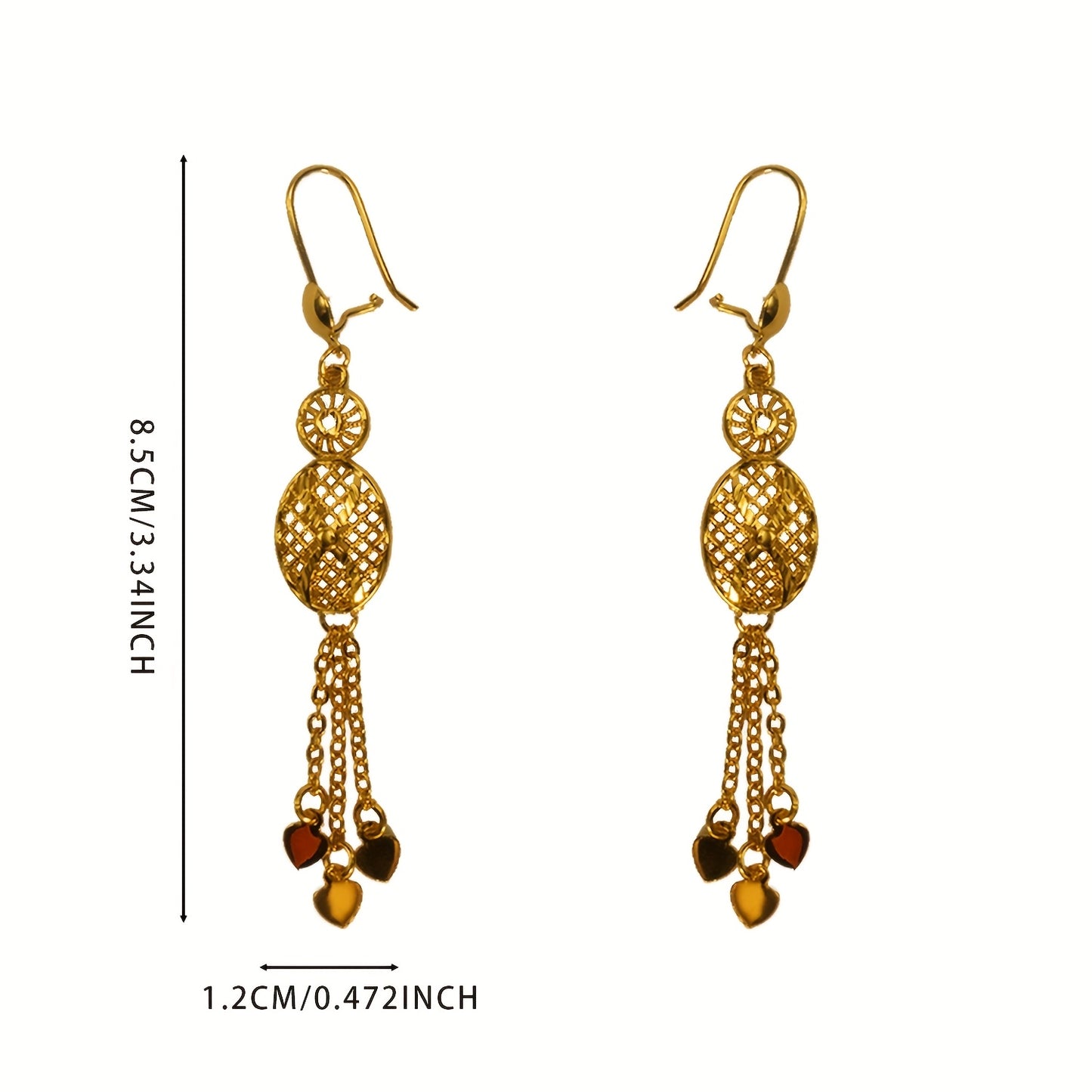 Elegant Golden Plated Copper Tassel Earrings