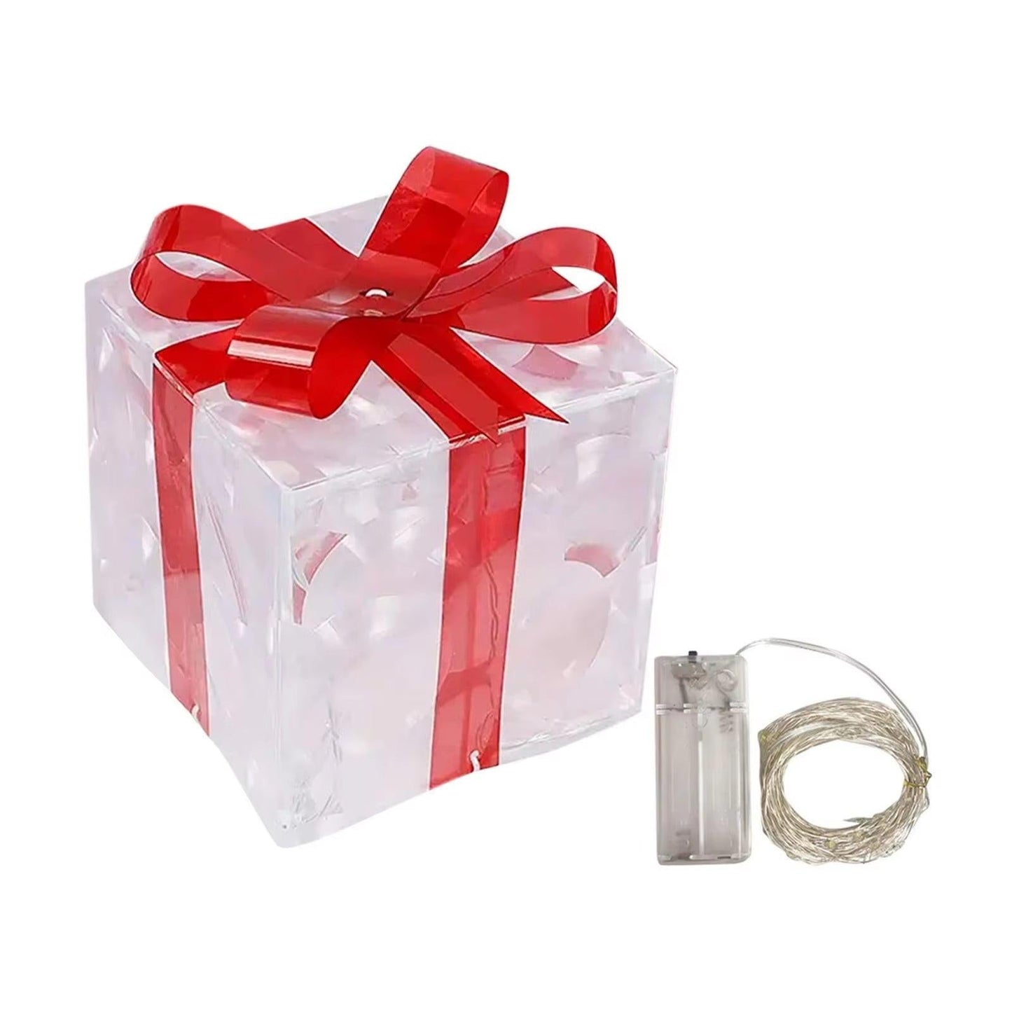 Illuminated Christmas Gift Box – 100 LED Snowflake Décor Accent