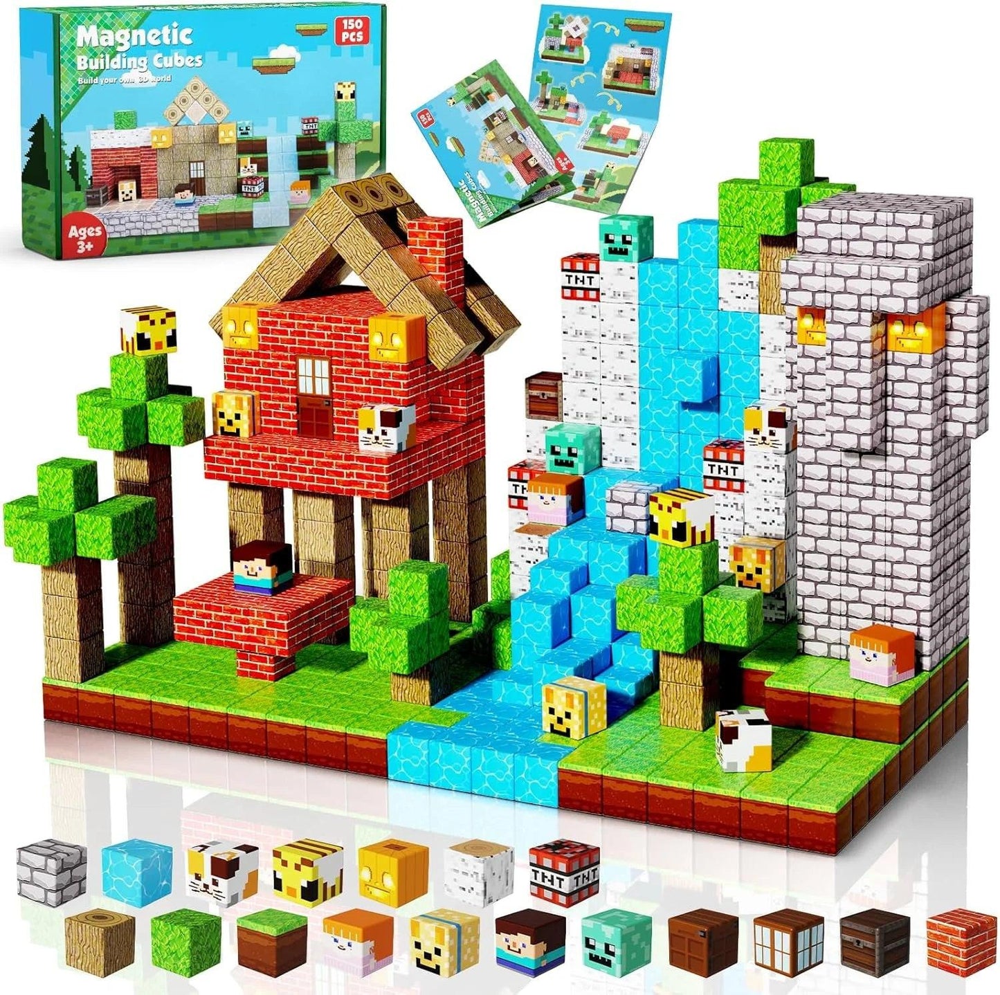 Stack, Build & Learn – 150PCS Montessori‑Style Magnetic Building Cubes for STEM Creativity