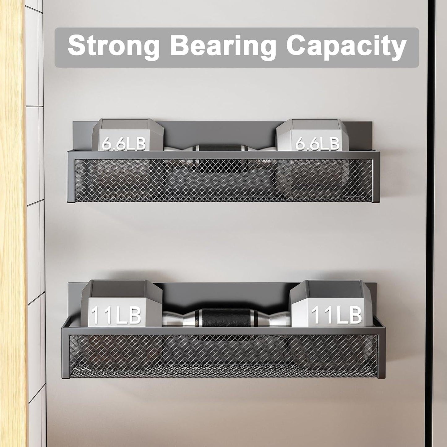Magnetic Spice Rack for Refrigerator – 2‑Pack Heavy‑Duty Organizer with Removable Hooks