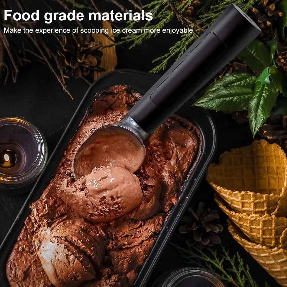Rechargeable Electric Heated Ice Cream Scoop with LED Display – Effortless Serving Made Simple