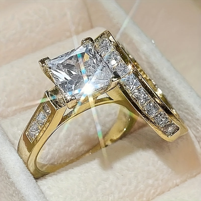 Elegant Square Zirconia Rings