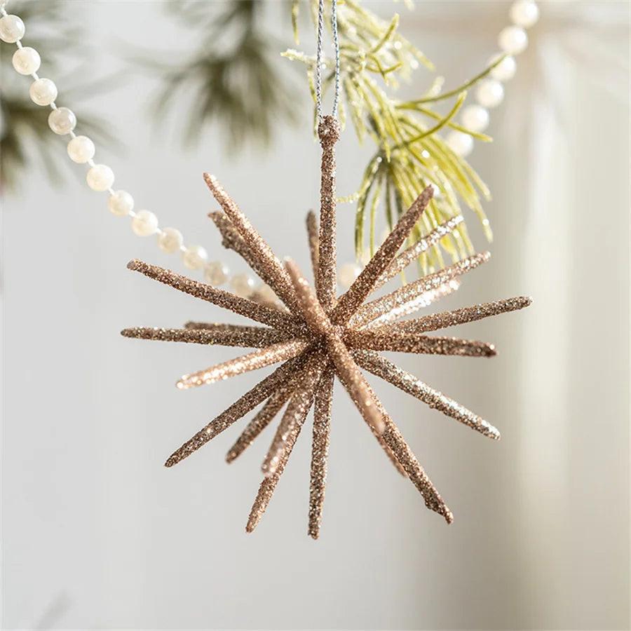 Exploding Star Christmas Tree Topper – Champagne & White Accent