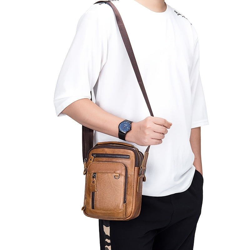 Men's Genuine Leather Crossbody Bag