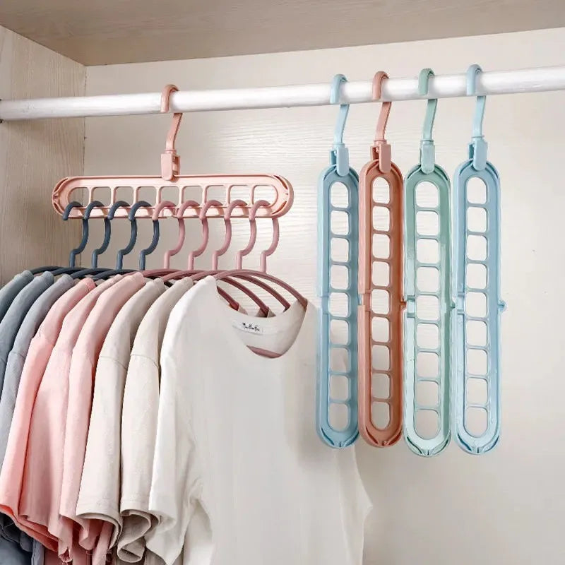 9 Hole Clothes Hanger Space Saving Clothes Hanger Magic Clothes Hanger Multifunctional Drying Rack Wardrobe Storage Organizer