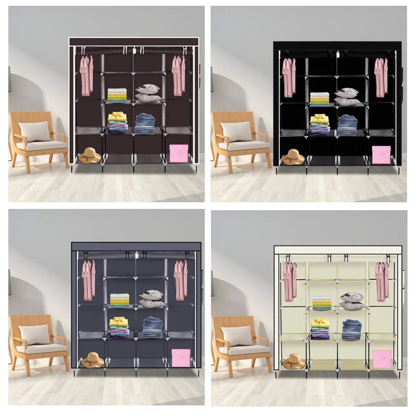 Portable Non-Woven Fabric Wardrobe - Dormitory Storage Solution