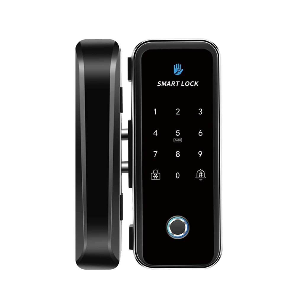 TTLOCK App Smart Bluetooth Fingerprint Lock Wooden Framed Door Frameless Glass Door Lock 13.56 Custom WIFI Gateway Remote Unlock